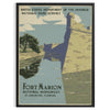 charm Fort Marion vintage travel poster serene green subtle gray tones wall art thoughtful gift artwork timeless elegance space sizes A4 cm A0
