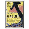 Affiche voyage vintage thème falaises marines teintes élégantes noir vert évasion aventure cadeau idéal intérieur