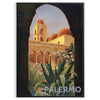 Affiche vintage charme Palerme Italie teintes vert gris cadeau esprit voyage rétro disponibles cm A0