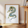 space Vintage Japanese Bird Poster elegant green white hues exquisite wall art timeless appeal perfect gift personal decor various sizes A4 cm A0 lovers collectors