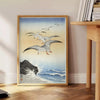 charm vintage bird Japanese poster green orange hues wall art thoughtful gift exquisite artwork touch elegance space unframed editions