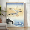 charm vintage bird Japanese poster green orange hues wall art thoughtful gift exquisite artwork touch elegance space unframed editions