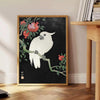 space vintage bird Japanese poster black orange hues wall art thoughtful gift unique print timeless elegance artwork decor