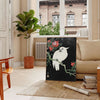 space vintage bird Japanese poster black orange hues wall art thoughtful gift unique print timeless elegance artwork decor