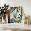 space vintage Japanese poster blue gray tones wall art essence Japan classic artistry unique gift personal decor frame style preferences