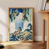 space vintage Japanese poster blue gray tones wall art essence Japan classic artistry unique gift personal decor frame style preferences