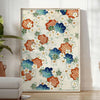 space vintage Japanese poster orange green hues exquisite wall art perfect unique gift addition collection variety sizes A4 cm A0