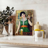 élégance Japon vintage affiche nuances marron vert amateurs art japonais un excellent cadeau occasions disponible version libre