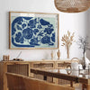 Affiche vintage Japon nuances bleu gris décoration un superbe cadeau disponible A4 cm 50x70 60x80 A0