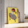 space vintage retro poster stunning woman vibrant green orange hues timeless wall art piece unique gift sizes Letter Medium Large Extra room beautiful artwork