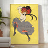 space vintage retro poster stunning woman vibrant green orange hues timeless wall art piece unique gift sizes Letter Medium Large Extra room beautiful artwork