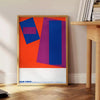 space Richard Baringer vintage poster striking blend gray orange hues unique wall art timeless elegance perfect gift lover various sizes A4 cm A0