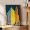 space vintage retro poster vibrant green blue hues captivating wall art perfect gift decor piece nostalgic flair room variety sizes A4 cm A0