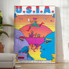perfect blend nostalgia style Usia Vintage Retro Poster stunning blue purple hues captivating wall art ideal gift lover space available framed masterpiece unframed print