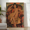 timeless elegance vintage South Asian woman poster rich black green hues wall art thoughtful gift striking artwork touch nostalgia space print ideal decor choice
