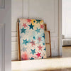 space vintage stars poster captivating blend orange blue hues timeless wall art perfect room unique gift multiple sizes A4 cm A0 decor today stunning artwork