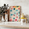 space vintage stars poster captivating blend orange blue hues timeless wall art perfect room unique gift multiple sizes A4 cm A0 decor today stunning artwork