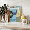 charm vintage travel captivating black blue poster wall art collection lover timeless artwork nostalgia style print sizes A4 cm A0