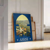 charm yesteryears vintage travel art poster lush greens tranquil blues wall unique gift captivating artwork nostalgia style space frame ready walls