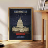 charm Washington American Airlines vintage poster black green tones wall art thoughtful gift eye print piece history unframed retro touch space