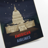 charm Washington American Airlines vintage poster black green tones wall art thoughtful gift eye print piece history unframed retro touch space