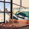 Affiche voyage vintage teintes vibrantes orange bleu passionnés rétro cadeau unique sublime espace style œuvre art intemporelle disponibles A4 cm A0