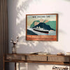 Affiche voyage vintage teintes vibrantes orange bleu passionnés rétro cadeau unique sublime espace style œuvre art intemporelle disponibles A4 cm A0
