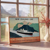 Affiche voyage vintage teintes vibrantes orange bleu passionnés rétro cadeau unique sublime espace style œuvre art intemporelle disponibles A4 cm A0