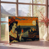 Charme voyage vintage affiche colorée nuances vert orange cadeau unique amateurs rétro découvertes cadre décoration