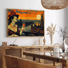 Charme voyage vintage affiche colorée nuances vert orange cadeau unique amateurs rétro découvertes cadre décoration