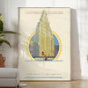 Charme voyage vintage affiche colorée nuances vert orange cadeau unique amateurs rétro découvertes cadre décoration