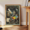 space vintage Pro Bono Publico poster elegant gray green hues timeless wall art piece perfect gift stylish addition decor sizes A4 cm A0