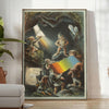 space vintage Pro Bono Publico poster elegant gray green hues timeless wall art piece perfect gift stylish addition decor sizes A4 cm A0