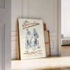 charm Columbia Boston vintage travel poster classic gray blue hues space timeless appeal unique wall art thoughtful gift