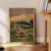 charm Abruzzo Italy vintage travel poster stunning blend black green captivating wall art perfect character room unique gift striking decor piece