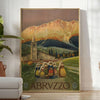 charm Abruzzo Italy vintage travel poster stunning blend black green captivating wall art perfect character room unique gift striking decor piece