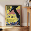 Affiche voyage vintage thème falaises marines teintes élégantes noir vert évasion aventure cadeau idéal intérieur