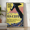 Affiche voyage vintage thème falaises marines teintes élégantes noir vert évasion aventure cadeau idéal intérieur