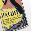 Affiche voyage vintage thème falaises marines teintes élégantes noir vert évasion aventure cadeau idéal intérieur