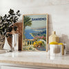 essence vintage Sanremo Italy stunning poster lush green earthy brown tones wall art thoughtful gift timeless print charm retro travel space standalone artwork