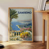 essence vintage Sanremo Italy stunning poster lush green earthy brown tones wall art thoughtful gift timeless print charm retro travel space standalone artwork