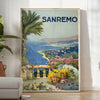 essence vintage Sanremo Italy stunning poster lush green earthy brown tones wall art thoughtful gift timeless print charm retro travel space standalone artwork