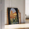 Affiche vintage charme Palerme Italie teintes vert gris cadeau esprit voyage rétro disponibles cm A0