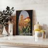 Affiche vintage charme Palerme Italie teintes vert gris cadeau esprit voyage rétro disponibles cm A0