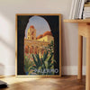Affiche vintage charme Palerme Italie teintes vert gris cadeau esprit voyage rétro disponibles cm A0