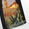 Affiche vintage charme Palerme Italie teintes vert gris cadeau esprit voyage rétro disponibles cm A0