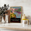 touch vintage charm space Yangtze China travel poster earthy browns lush greens timeless wall art print perfect gift A4 cm A0 lovers enthusiasts
