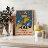 space captivating Sunday Journal Vintage poster green blue hues wall art print touch nostalgia elegance room ideal gift lovers unframed options