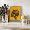 space vintage human head art poster black green wall unique gift print classic charm modern appeal sizes A4 cm A0