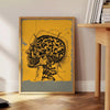 space vintage human head art poster black green wall unique gift print classic charm modern appeal sizes A4 cm A0